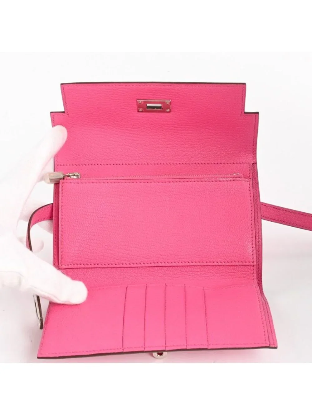 Hermes Wallet Kelly Pink